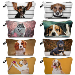 3D Pug Dog Print Cosmetic Bags Pekingese Pattern Makeup Bag Organizer Women