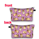 3D Pug Dog Cosmetic Bag for Makeup Organizer Women Mini Handbag