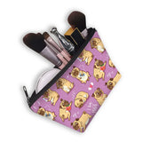 3D Pug Dog Cosmetic Bag for Makeup Organizer Women Mini Handbag