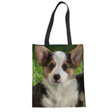 3D Pug Dogs Pattern Shoulder Bag Large Capacity Canvas Handbag Women