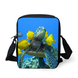 3D Sea Turtle Pattern Messenger Bag for Kids