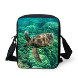 3D Sea Turtle Pattern Messenger Bag for Kids