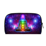3D Seven Chakras Meditating Buddha Print Wallets Women Purses Canvas Clutch Bag