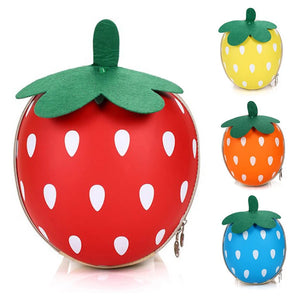 3D Sweet Red Strawberry School Bags for Girls Egg Backpack