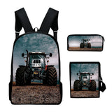 3D Tractor Print Backpack Children Bookbag School Bag Mochila Boys/Girls