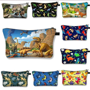3D Waterproof Dinosaur Print Makeup Case Cosmetic Bag