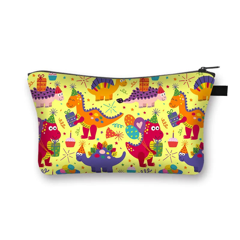 3D Waterproof Dinosaur Print Makeup Case Cosmetic Bag