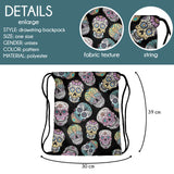 Canvas Draw String Bag Skull Octopus Pattern Harajuku Gothic Backpack