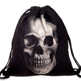 Canvas Draw String Bag Skull Octopus Pattern Harajuku Gothic Backpack