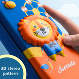 3D Stereo Relief Animal Pencil Case Plastic Pen Box Student Pen Bag