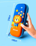 3D Stereo Relief Animal Pencil Case Plastic Pen Box Student Pen Bag