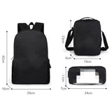 3PCS Backpack Pencil Case Shoulder DJ School Bag High Student Backpacks