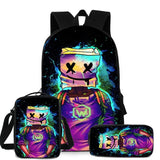 3PCS Backpack Pencil Case Shoulder DJ School Bag High Student Backpacks