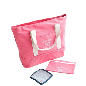 3PCS Travel Waterproof Tote Bag Canvas HandBag