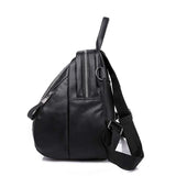 Women PU Backpack with Rhinestone Decor Soft Leather Female Daypack