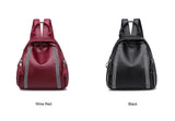 Women PU Backpack with Rhinestone Decor Soft Leather Female Daypack