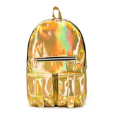 3PCS Women Laser Holographic Backpacks PVC Large Capacity Rucksack