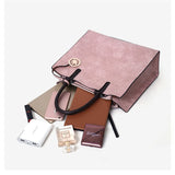 3PCS Women's Bag Set PU Leather Ladies Handbag Solid Messenger Bag