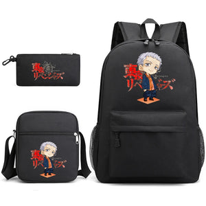 3Pcs Anime Cosplay School Backpack Travel Canvas Bag for Teenage Boys Girls