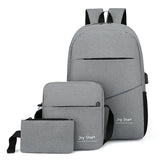 3Pcs College School Backpack for Men Canvas Travel Laptop Backpacks