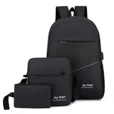 3Pcs College School Backpack for Men Canvas Travel Laptop Backpacks