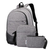 3Pcs Business Laptop Backpack Canvas Travel Shoulder Bag for Men Women