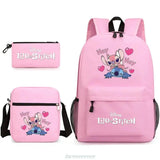 3Pcs Set Stitch Backpacks For Kids High Schoolbag Students
