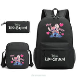 3Pcs Set Stitch Backpacks For Kids High Schoolbag Students