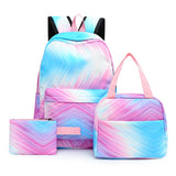 3Pcs Set Girls Backpack Waterproof Student Laptop Bookbag Mochila