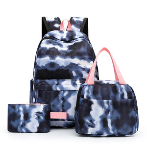 3Pcs Set Girls Backpack Waterproof Student Laptop Bookbag Mochila
