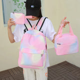 3Pcs Set Girls Backpack Waterproof Student Laptop Bookbag Mochila