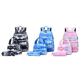 3Pcs/Set Casual Daypacks Charging Port Oxford Cloth Backpack