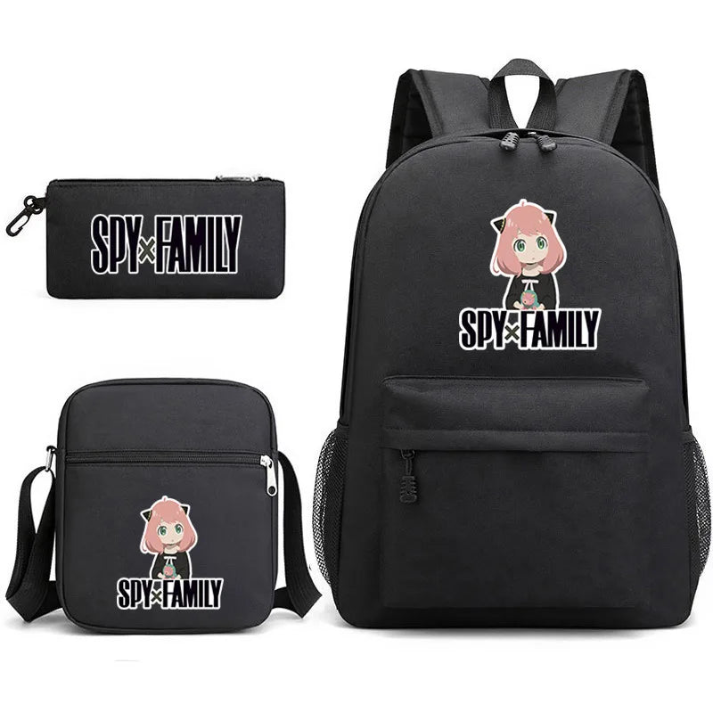 3Pcs Spy x Family Backpack Anime Schoolbag Set for Boy