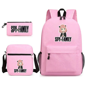 3Pcs Spy x Family Backpack Anime Schoolbag Set for Boy
