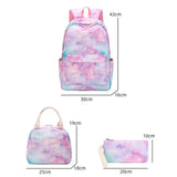3Pcs/Set Starry Print Waterproof Student Backpack Girls School Bag