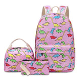3Pcs Dinosaur Pattern Kids Backpack Set