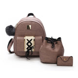 3Pcs Women Backpack Set Casual Backpack Bucket Bag Purse for Teenagers