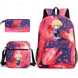 3Pcs Tokyo Revengers Backpack School Student Pencil Case Boys Girls Rucksac