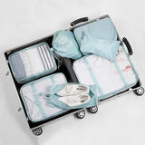 3SETS Nylon Packing Cube Travel Bag System 7 Pieces Large Capacity Clothing Sort