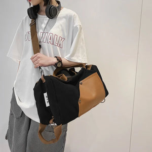 Canvas Casual Travel Handbag Backpack High-capacity Book Bag