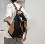 Canvas Casual Travel Handbag Backpack High-capacity Book Bag
