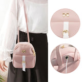 Small Leather Backpack with Bow, Ladies Wallet
