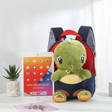 3D Dinosaur Tortoise Plush Toy Children Backpacks, Kindergarten School Bags