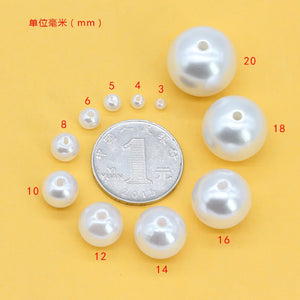 3mm-20mm Acrylic Sewing Pearl Spacer Beads Jewelry Making