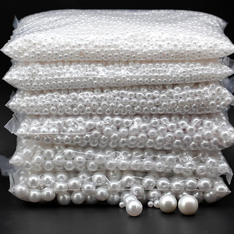 3mm-20mm Acrylic Sewing Pearl Spacer Beads Jewelry Making