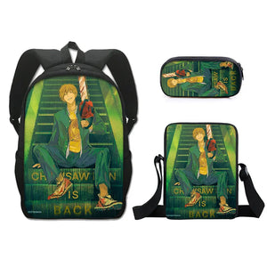 3pcs Chainsaw Man Pochita School Backpacks Boys Girls Schoolbag Teens Students P