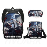 3pcs Chainsaw Man Pochita School Backpacks Boys Girls Schoolbag Teens Students P