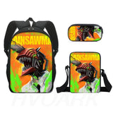3pcs Chainsaw Man Pochita School Backpacks Boys Girls Schoolbag Teens Students P