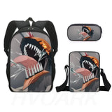 3pcs Chainsaw Man Pochita School Backpacks Boys Girls Schoolbag Teens Students P
