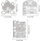 3pcs Happy Birthday Car Metal Cutting Dies Happy Easter Halloween Stencil